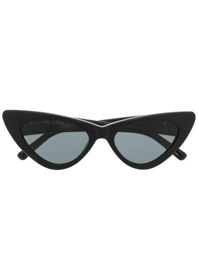 Shop Attico X Linda Farrow Black Dora Cat Eye Sunglasses