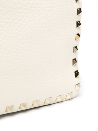 Shop Valentino Rockstud Leather Crossbody Bag In White
