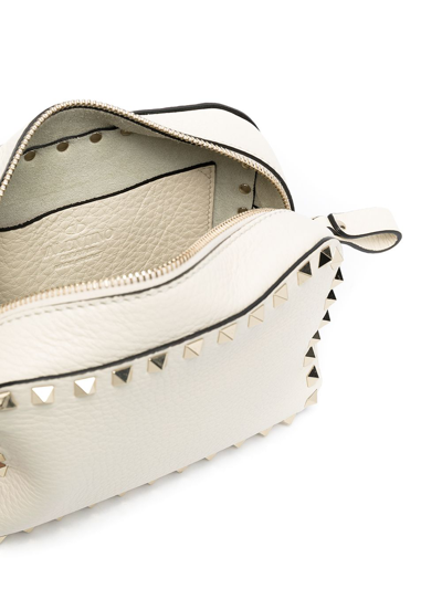 Shop Valentino Rockstud Leather Crossbody Bag In White