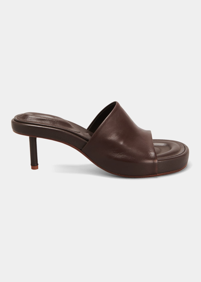 Shop Jacquemus Les Mules Argilla Kitten-heel Sandals In Brown
