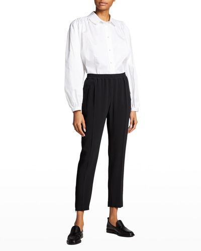 Shop Stella Mccartney Relaxed Tapered Track Pants With Elastic Waist In Black