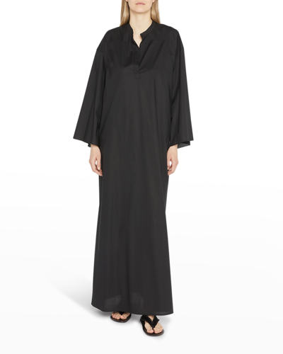 Shop The Row Lanna Cotton Voile Dress In Black