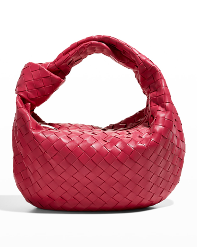 Shop Bottega Veneta Jodie Teen Intrecciato Napa Shoulder Bag In Cranberry