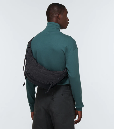 Shop Lemaire Small Soft Game Shoulder Bag In Asphalt