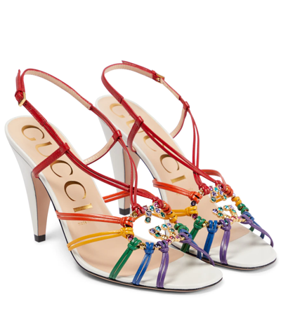 Gucci Isa Leather Strappy Sandals In Sh.pur/r.blu/n.sh/cr | ModeSens