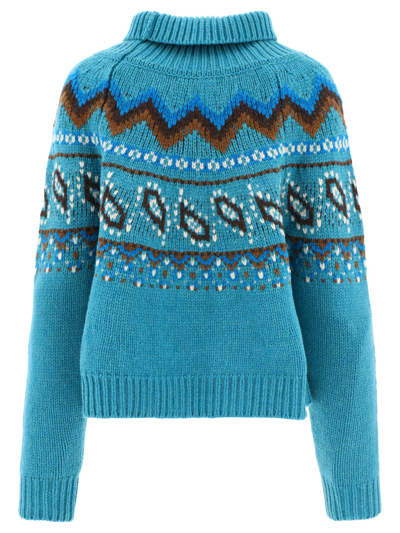 Shop Alanui "artic Ocean" Sweater In Light Blue