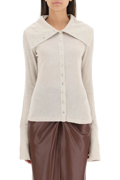 Shop By Malene Birger 'lorene' Cardigan In Linen And Lyocell In Beige