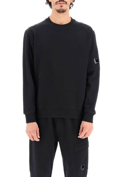 Shop C.p. Company Cp Company Sweatshirt With Pocket And Lens In Black