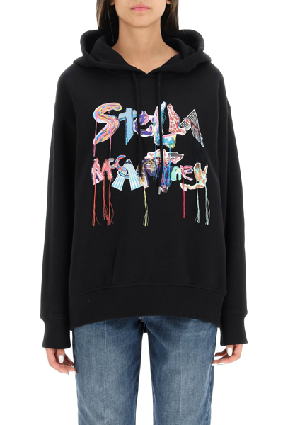 Shop Stella Mccartney Collage Logo Hoodie In Black