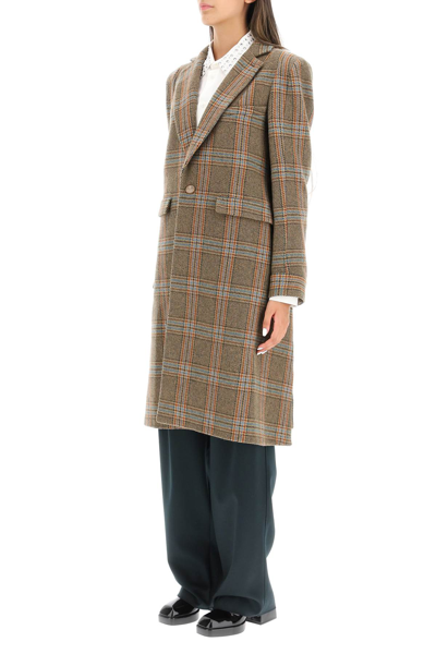 Shop Vivienne Westwood Alien Teddy Long Coat In Brown