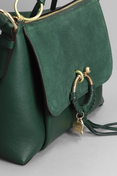Shop See By Chloé Joan Shoulder Bag In Green Suede And Leather