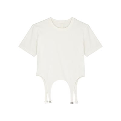 Shop Dion Lee White Garter Cotton T-shirt In Ivory