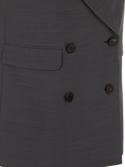 Shop Alexander Mcqueen Long Gilet Jacket In Grey