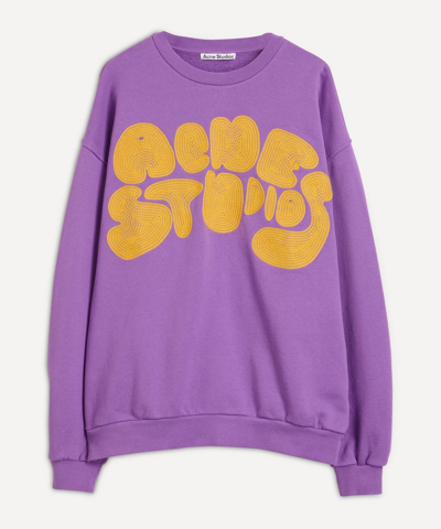 Shop Acne Studios Mens Bubble Logo Sweatshirt In Lilac