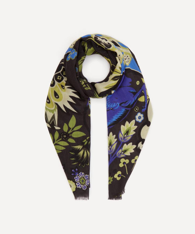 ETRO ETRO WOMEN'S SCIARPA DELHY WOOL AND SILK FLORAL PRINT SCARF 