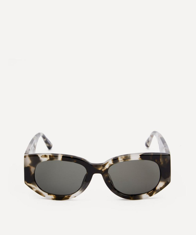 Shop Linda Farrow Women's Debbie D-frame Acetate Sunglasses In Gold