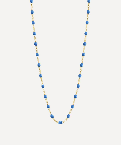 Shop Gigi Clozeau 18ct Gold Classic Gigi Resin Bead Necklace In Blue