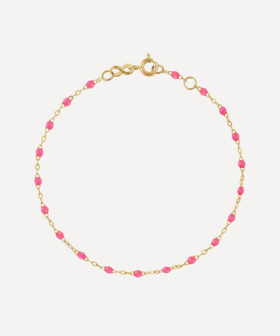 Shop Gigi Clozeau 18ct Gold Classic Gigi Resin Bead Bracelet In Pink