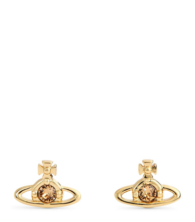 Shop Vivienne Westwood Nano Solitaire Stud Earrings In Gold