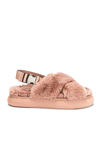 Shop Moncler Solarisse Fur Sandal In Pink