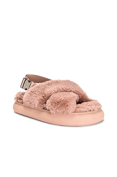 Shop Moncler Solarisse Fur Sandal In Pink