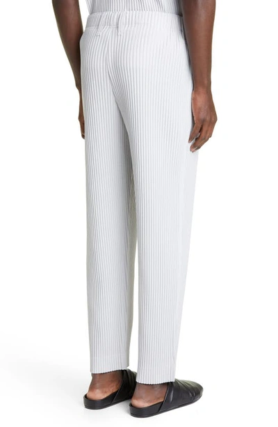 Shop Issey Miyake Pleated Pants In Light Gray