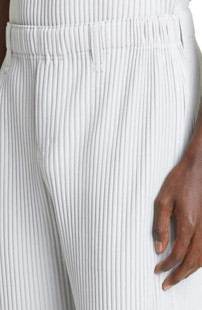 Shop Issey Miyake Pleated Pants In Light Gray