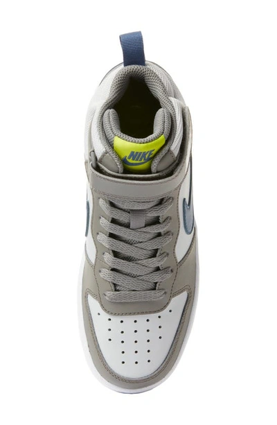 Shop Nike Court Borough Mid 2 Basketball Shoe In Grey Fog/ Navy/ Green