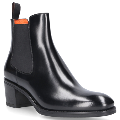 Shop Santoni Chelsea Boots 52617 Calfskin In Black