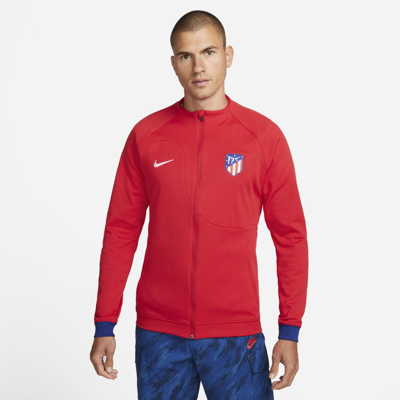 Shop Nike Men's Atlã©tico Madrid Academy Pro Full-zip Knit Soccer Jacket In Red
