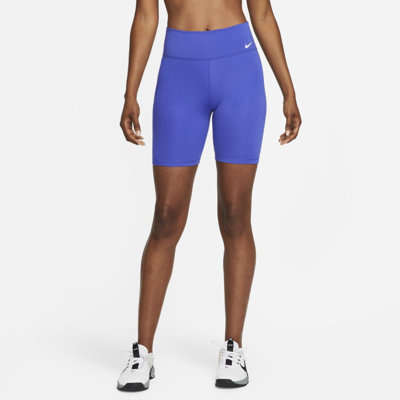Shop Nike Women's One Mid-rise 7" Biker Shorts In Blue