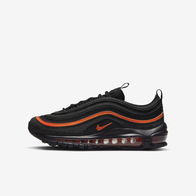 Shop Nike Air Max 97 Big Kids' Shoes In Black,safety Orange,black