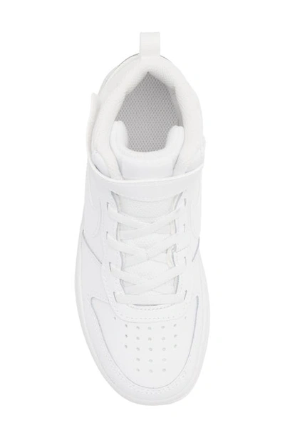 Shop Nike Court Borough Mid 2 Basketball Shoe In White/ White