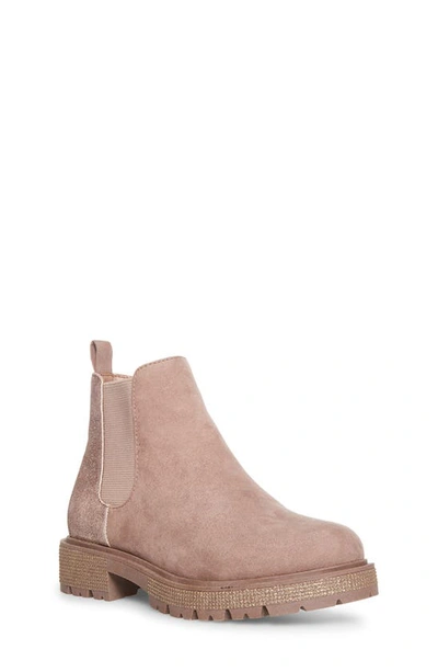 Shop Steve Madden Kids' Howler Chelsea Boot In Tan Glitter