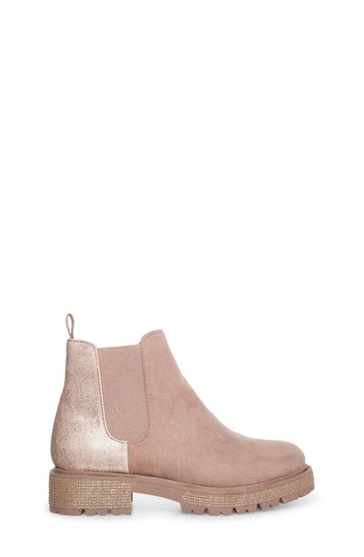 Shop Steve Madden Kids' Howler Chelsea Boot In Tan Glitter