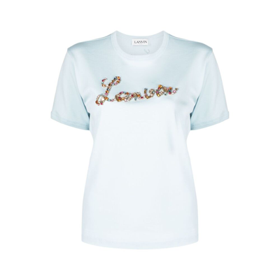 Shop Lanvin T-shirt  In Navy
