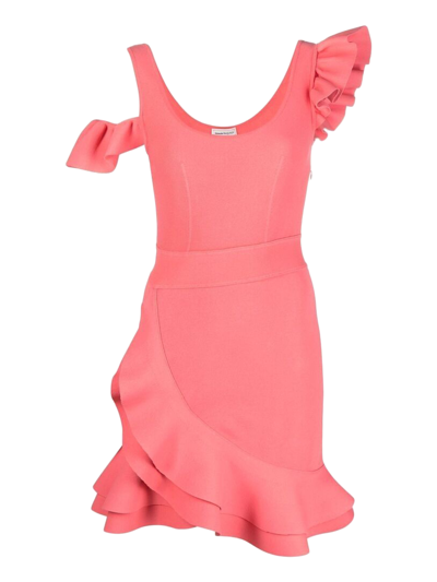 Shop Alexander Mcqueen Women's Dresses -  - In Pink Synthetic Fibers