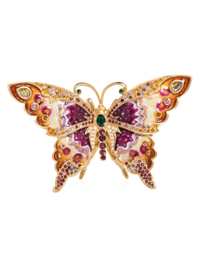 Shop Jay Strongwater Lea Medium 14k Yellow Godlplated & Swarovski Crystal Butterfly Figurine