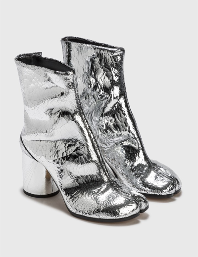Shop Maison Margiela Tabi Ankle Boots In Silver