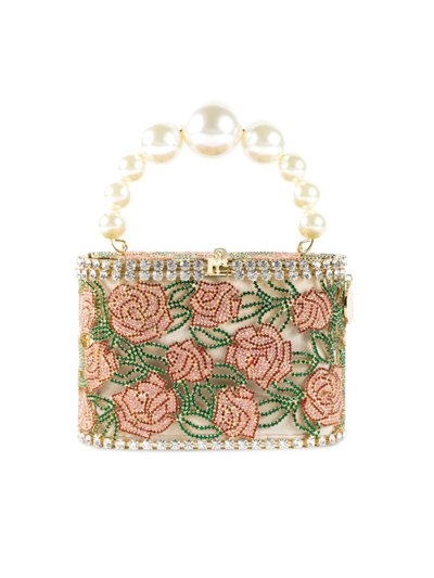 Shop Rosantica Women's Super Holli Crystal-embellished Rose Top-handle Bag In Rose Multi