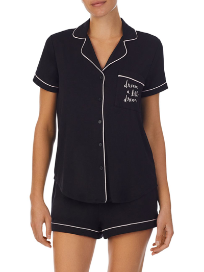 Shop Kate Spade Women's 2-piece Pajama Set In Black