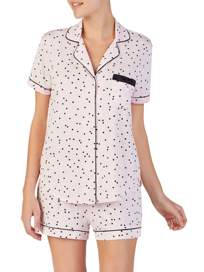 Shop Kate Spade Women's Two-piece Evergreen Shorts Pajama Set In Scattered Dot Pink