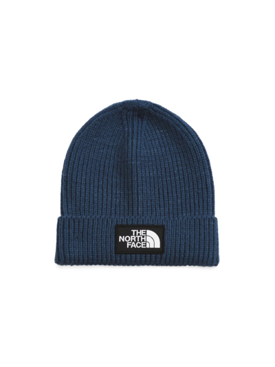 Shop The North Face Kid's Tnf Box Logo Cuffed Beanie Hat In Blue