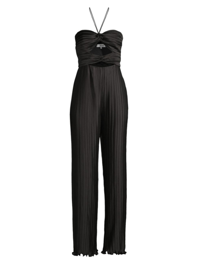 Shop Aiifos Women's Miriam Cut-out Pleated Jumpsuit In Black