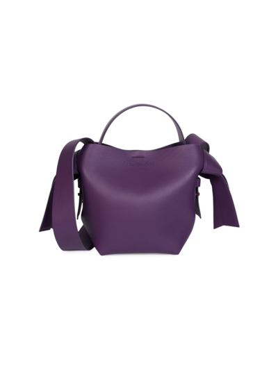 Shop Acne Studios Women's Mini Musubi Leather Shoulder Bag In Violet Purple