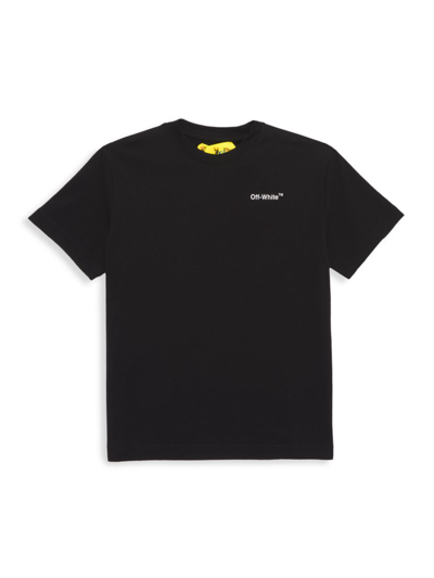 Shop Off-white Little Boy's & Boy's Logo Industrial T-shirt In Black Yellow