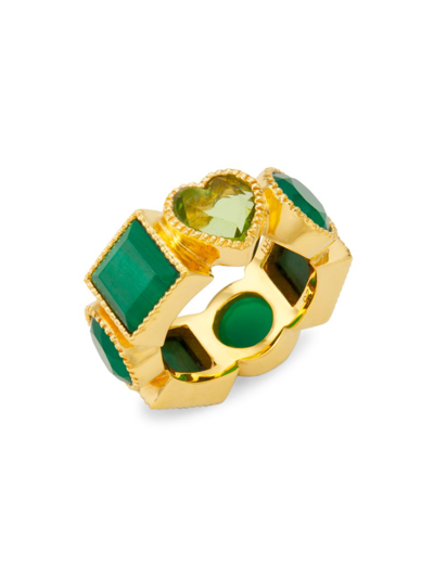 Shop Veert Men's The Green Shape 18k Gold-plated Ring In Yellow Gold
