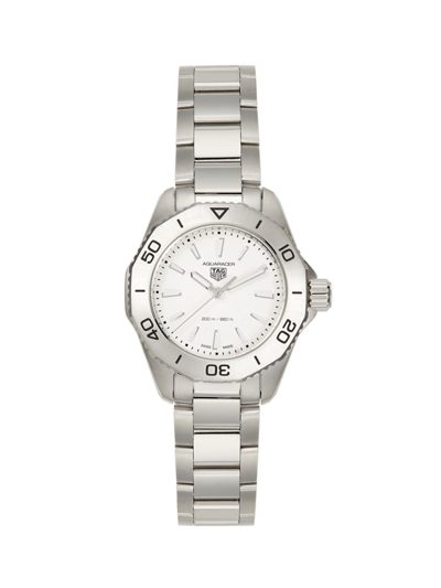 Shop Tag Heuer Women's Aquaracer Professional 200 Stainless Steel Bracelet Watch In Silver
