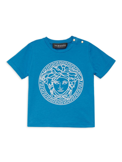 Shop Versace Baby's & Little Boy's Medusa Logo T-shirt In Blue White