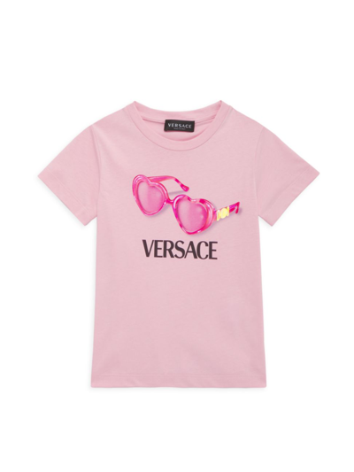 Shop Versace Little Girl's & Girl's Sunglasses Logo T-shirt In Pink